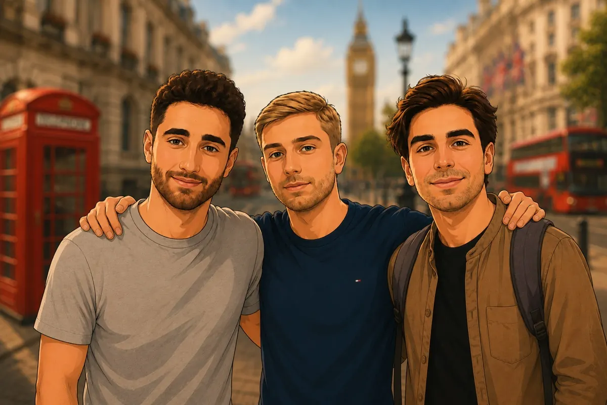 The three of us in London
